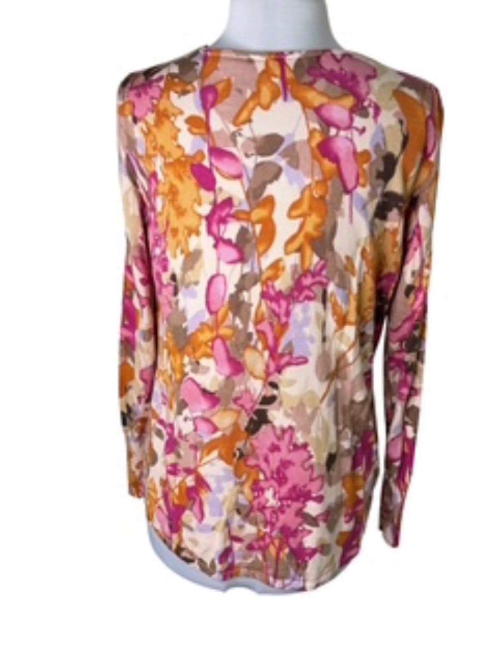 NWOT Chico's Long Sleeve V-Neck Floral Sweater Size 1 - Picture 5 of 7